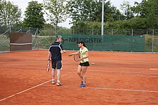 Mixed-Paar auf dem Platz